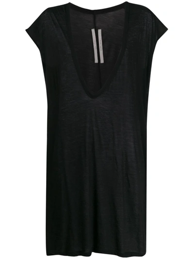 Rick Owens Open Plunge Tunic In Silver