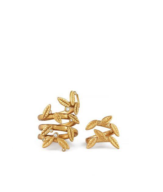 Rachel Zoe Skyler Leaf Ring Set In Gold | ModeSens