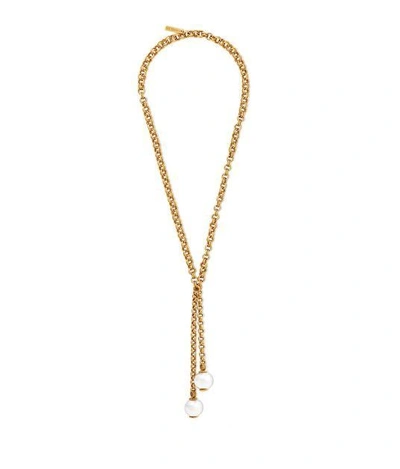 Rachel Zoe Kayden Sphere Pendant Wrap Necklace In Gold/silver