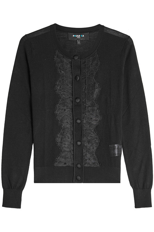lace trim cardigan