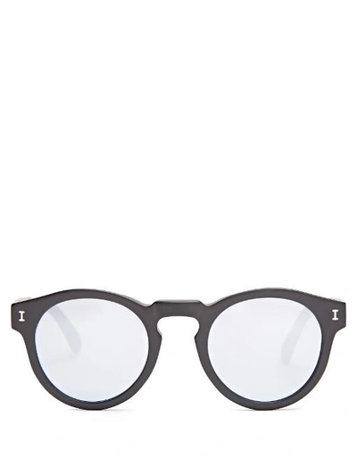 Illesteva Leonard Round-frame Sunglasses In Black