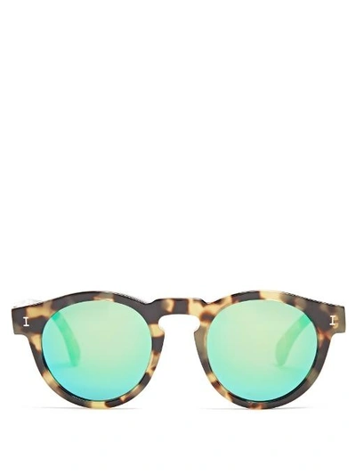 Illesteva Leonard Round-frame Sunglasses In Brown Multi