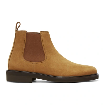 Apc Tan Suede Simeon Chelsea Boots In Brown
