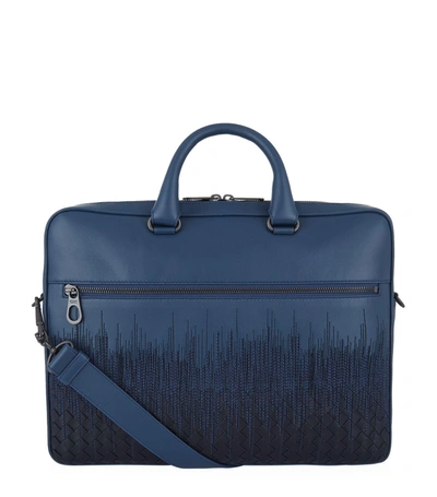 Bottega Veneta Intrecciato Briefcase In Blue