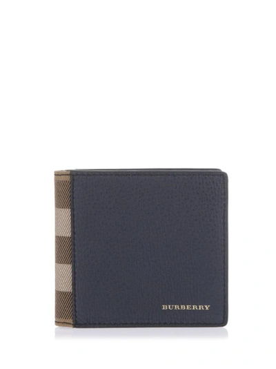 Burberry House Check Bi-fold Leather Wallet In Black