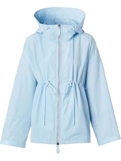 Burberry Shape-memory Lightweight Hooded Jacket, Pale Blue