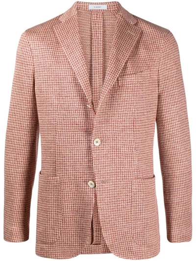 Boglioli Houndstooth Single-breasted Blazer In Neutrals