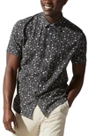 Good Man Brand Flex Pro Slim Fit Print Short Sleeve Button-up Shirt In Magnet Trinity Tonal