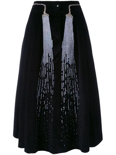 Olympia Le-tan Velvet Judy Skirt In Black