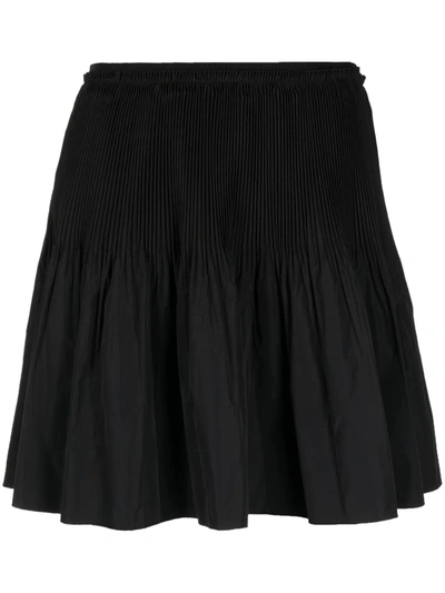 Redvalentino Pleated Mini Skirt In Black