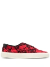 Saint Laurent Venice Low Top Sneaker, Red And Black