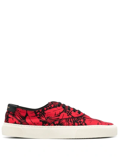 Saint Laurent Venice Low Top Sneaker, Red And Black