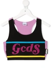 Gcds Kids' Jersey Stretch Crop Tank Top In Nero