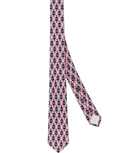 Fendi Ff-popsicle Silk Tie In Rose