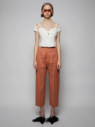 【JACQUEMUS】Le Haut Tovalloブラウス 36 Jacquemus White 'Le Haut Tovallo' Blouse Jacquemus