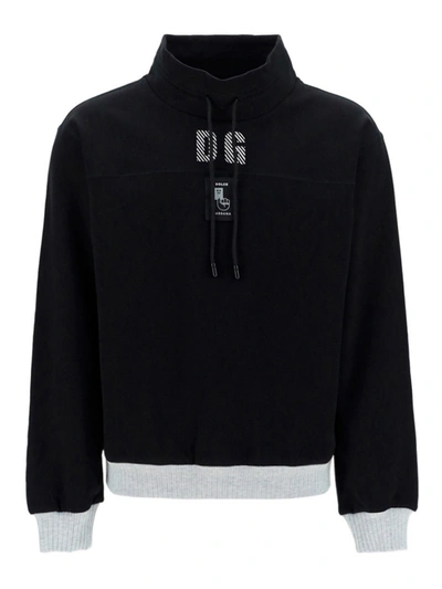 Dolce & Gabbana Stretch Cotton Sweater In Black