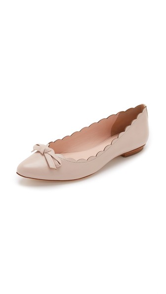 Kate Spade 'eleni' Pointy Toe Ballet Flat (women) In Pale Pink Nappa ...