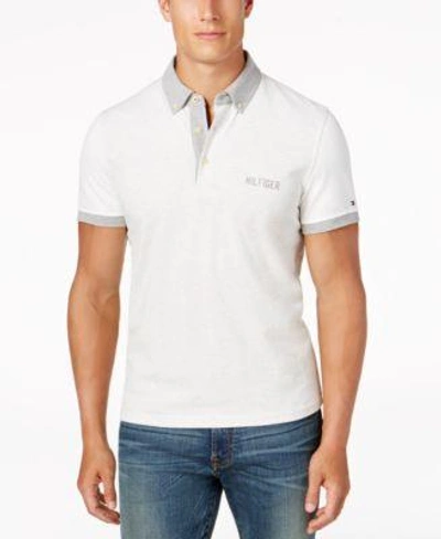 Tommy Hilfiger Men's Classic-fit Miles Colorblocked Polo In Ice Grey Heather