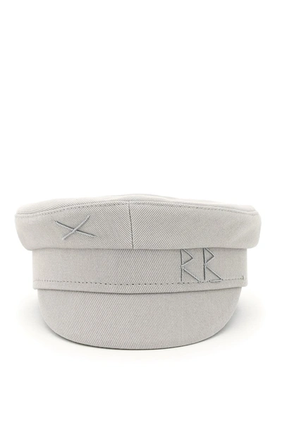 Ruslan Baginskiy Monogram Baker Boy Hat In Grey