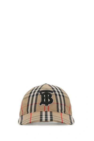 Burberry Neutral Monogram Embroidered Vintage Check Cotton Baseball Cap In Multi-colored
