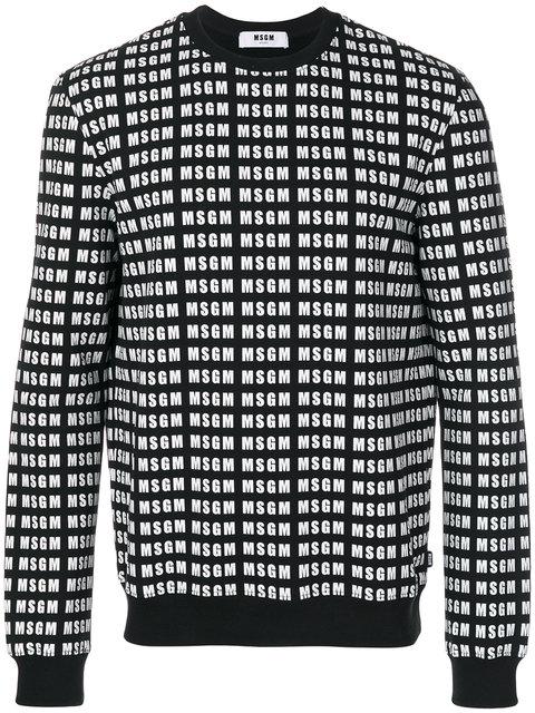 Msgm Logo Print Sweatshirt - Black | ModeSens