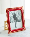 Jay Strongwater Stone Edge Picture Frame, 3" X 4" In Ruby