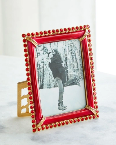 Jay Strongwater Stone Edge Picture Frame, 3" X 4" In Ruby