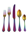 Mepra Dolce Vita Pewter Rainbow 5-piece Flatware Set In Multi
