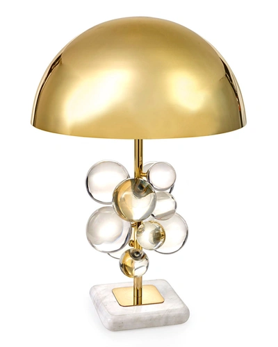 Jonathan Adler Globo Clear Table Lamp In Clear Brass