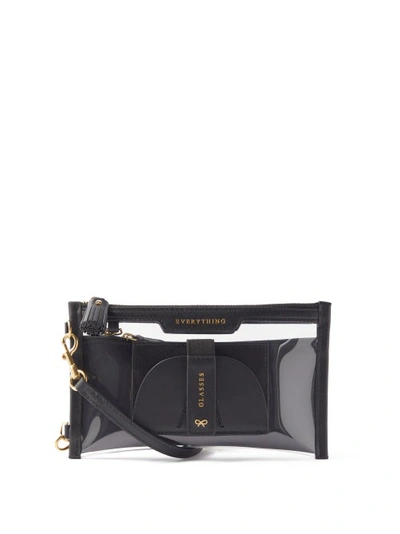 Anya Hindmarch Everything Leather-trimmed Tpu And Recycled Shell Pouch In Black