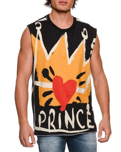 Dolce & Gabbana Prince Forever Oversized Muscle Tank Top In Yellow