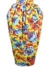 Christopher John Rogers Pleated Floral-print Cotton-twill Maxi Skirt In Floral Sulfur Multi