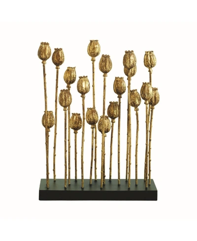 Global Views Poppy Pod Sculpture Multi In Gold