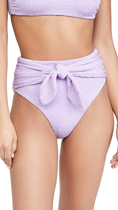 Veronica Beard Azoia Tie-front Bikini Bottoms In Lavender
