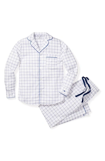 Petite Plume Men's Nantucket Tattersall Pajama Set In Whitenavy