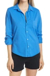 Frank & Eileen Barry Knit Button-up Shirt In Summer Blue