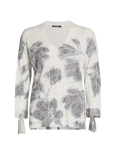 Nic + Zoe Nic+zoe Sweet Dove Linen-blend Sweater In Grey
