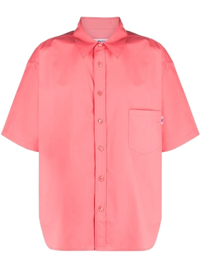 Martine Rose Short-sleeved Cotton Shirt In Pink