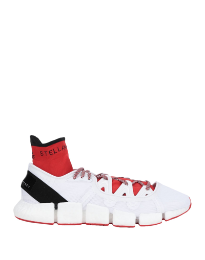 Adidas By Stella Mccartney Asmc Climacool Vento Neoprene And Mesh Sneakers  In Ftw White/core Black/vivid Red