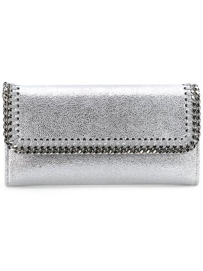 Stella Mccartney Falabella Flat Wallet In Silver