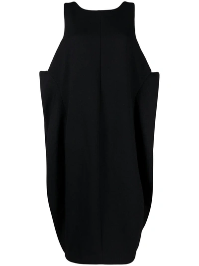 Comme Des Garçons Embossed-pattern Structured Dress In Black
