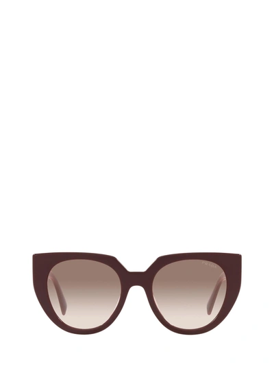 Prada Pr 14ws Garnet Female Sunglasses In Clear Gradient Brown