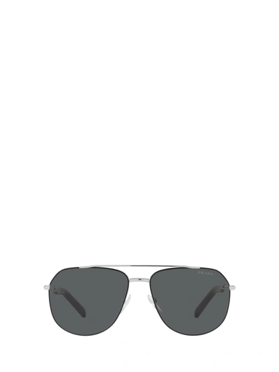 Prada Dark Gray Aviator Mens Sunglasses Pr 59ws Gaq731 60 In Dark Grey