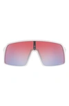 Oakley Sutro 137mm Shield Sunglasses In White/prizm Snow Sapphire