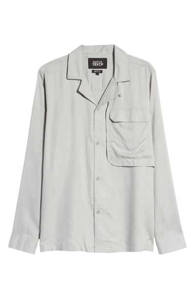 Native Youth Utility Button-up Shirt In Grey