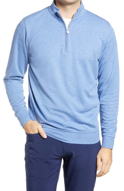 Peter Millar Crown Comfort Quarter Zip Pullover In Blue Sea