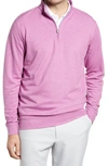 Peter Millar Crown Comfort Quarter Zip Pullover In Guava Pink