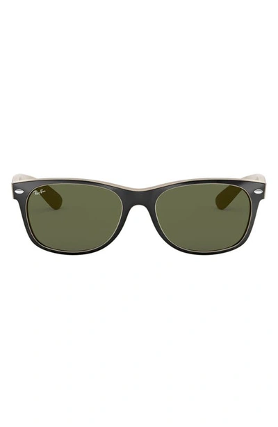 Ray Ban Iconic New Wayfarer 55mm Sunglasses In Rubber Black