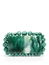 Cult Gaia Eos Beaded Acrylic Box Clutch In Sage