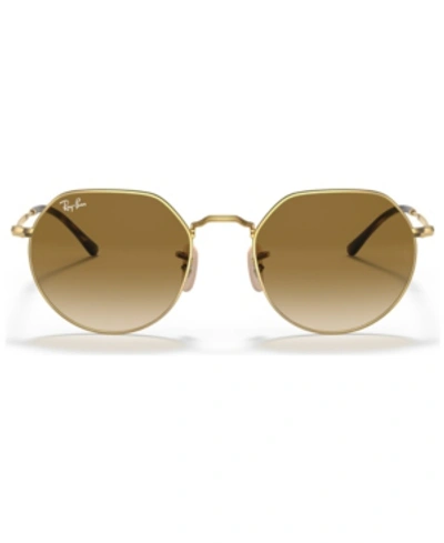 Ray Ban Jack Sunglasses Gold Frame Brown Lenses 51-20